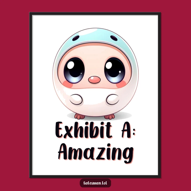 Funny Creature Digital Art: Hilarious Wide-Eyed Sample Bear for Instant Wall Decor