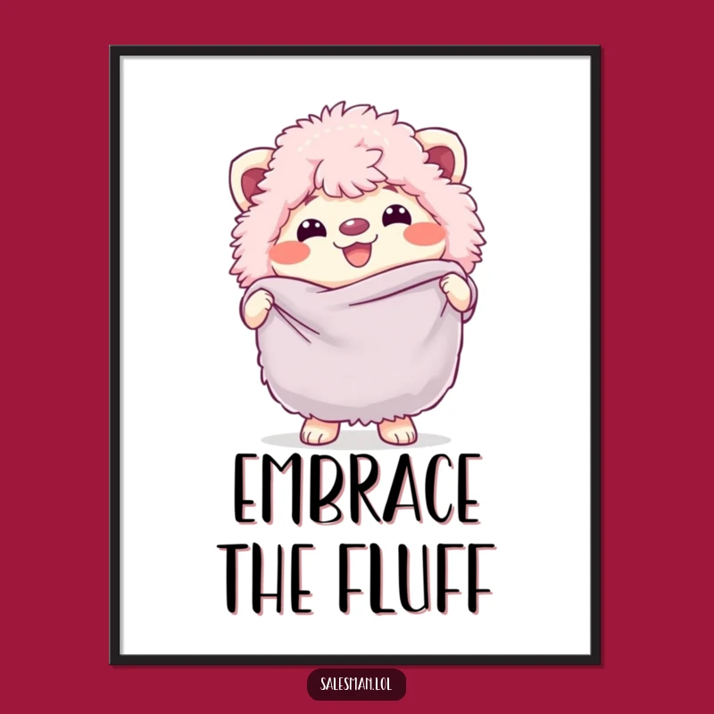 Funny Fluffy Creature Poster: Bring Joyful Vibes to Your Space